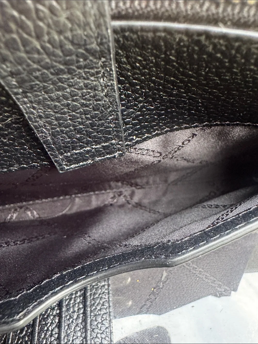 Michael Kors Black Pebbled Leather Zip Wristlet with Gold Logo